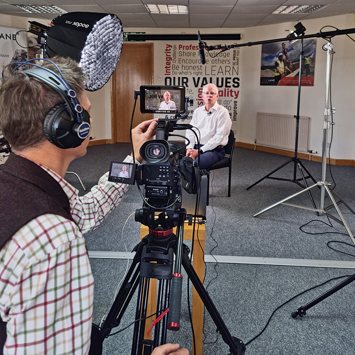 Richard Stanton videoing a corporate update